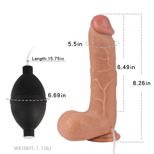 8 Inch Realistic Vein Squirting Dildo