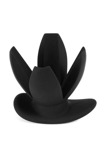 Petals Anal Dilator Silicone Hollow Butt Plug Black White
