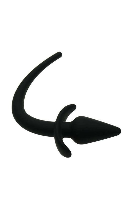 Dog Tail Silicone Anal Plug for Dog Slave Role Play Black