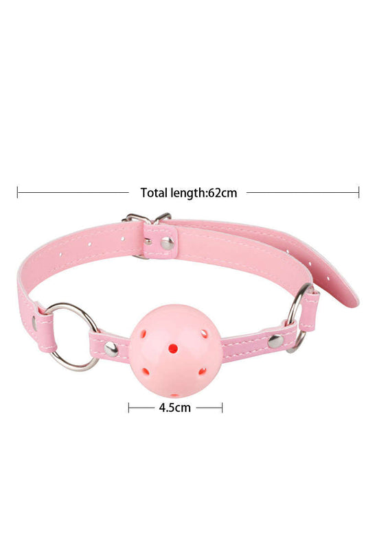 Leather Gag Pink Breathable BDSM Beginners