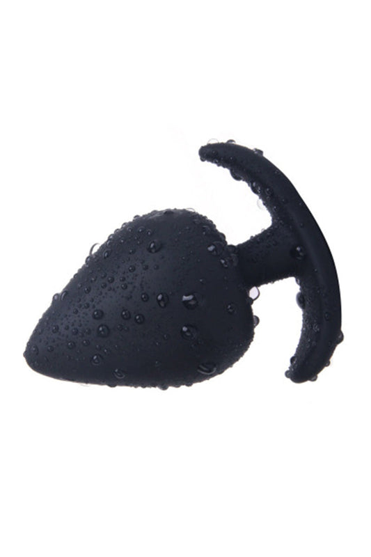 Black Silicone Strawberry Shaped Anal Plug