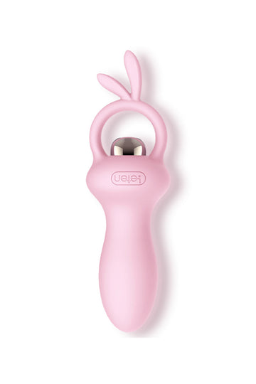 Pink Silicone with Finger Loop Vibration Butt Plug