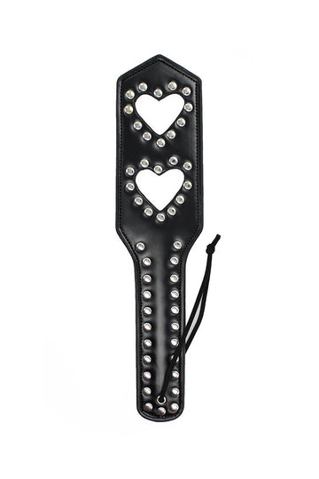 Hollow Hearts Studded Slapper Spanking Paddle