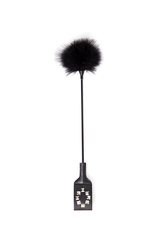 XO Letters Printed Petite Feather Tickler Black