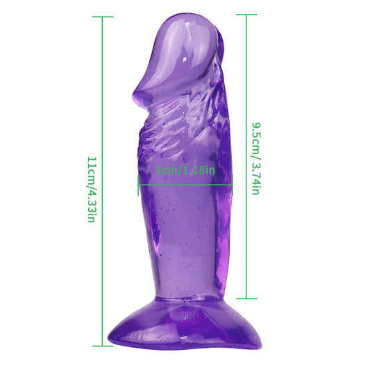 4 Inch Short Rough Purple Dildo