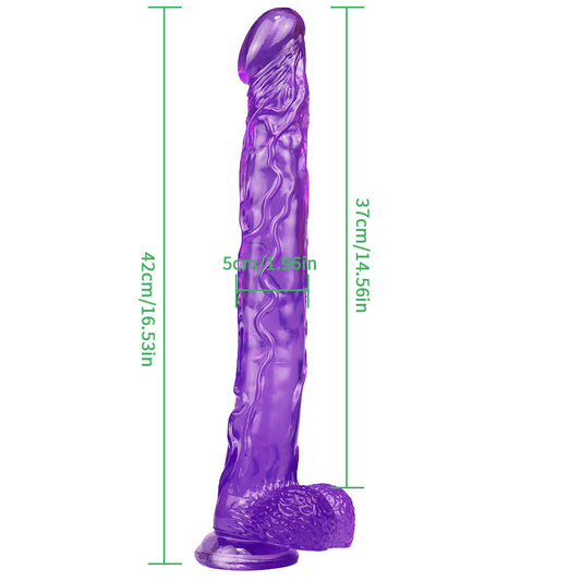 16 Inch Long Jelly Anal Purple Dildo