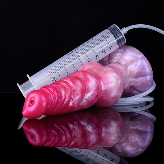 9 Inch Beaded Knot Dog Squirting Dildo