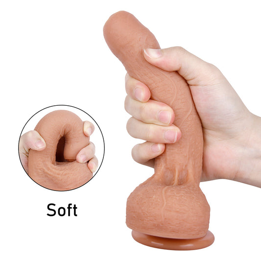 Realistic Dildo With Foreskin 9 Inch Strap On