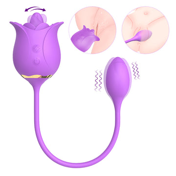 Purple Dual Ended Rose Toy Egg Vibrator