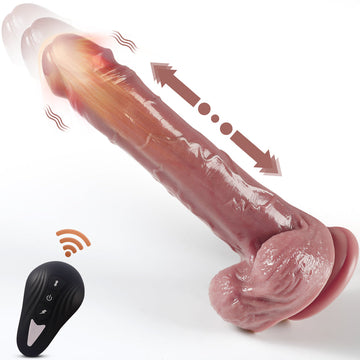 8 Inch Flesh Silicone Realistic Thrusting Dildo