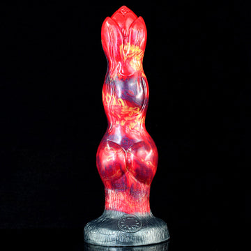 10 Inch Triple Knot Red Monster Horse Dildo