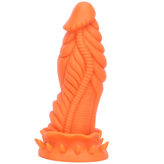 Orange 3 Inch Thick Spiked Dragon Dildo