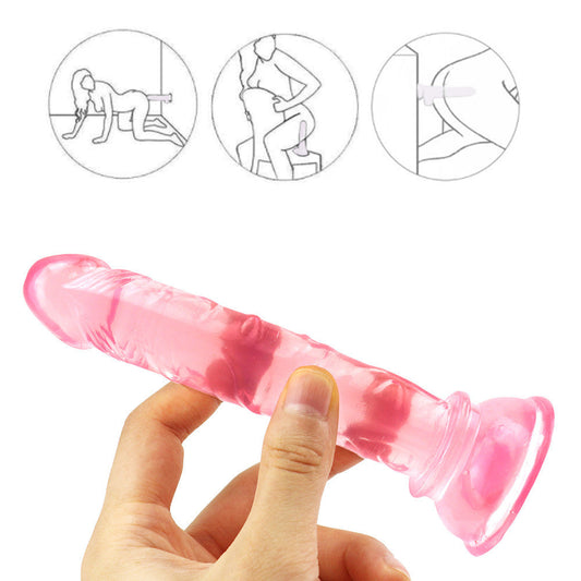 5 Inch Small Transparent Jelly Pink Dildo