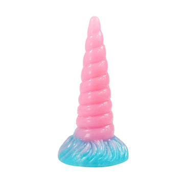8 Inch Pink Light Up Tapered Unicorn Dildo
