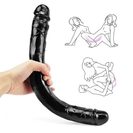 15 Inch Black Double Ended Dildo
