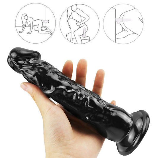 8 Inch Super Straight Black Dildo