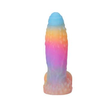 Big Monster Glow In The Dark Rainbow Dildo