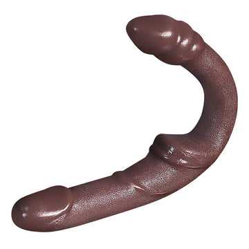 Strapless Dildo Brown Double End Imitation Thread