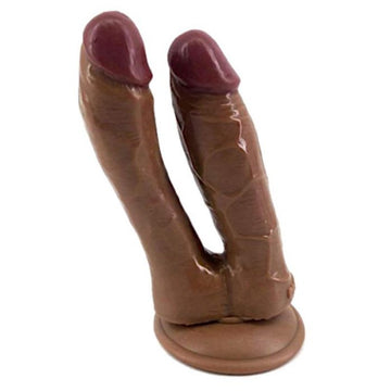 Silicone Brown Sex Toy Double Penetration Dildo