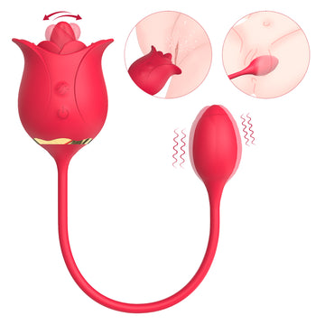 Red Dual Ended G-spot Clitoris Vibrator Rose Toy