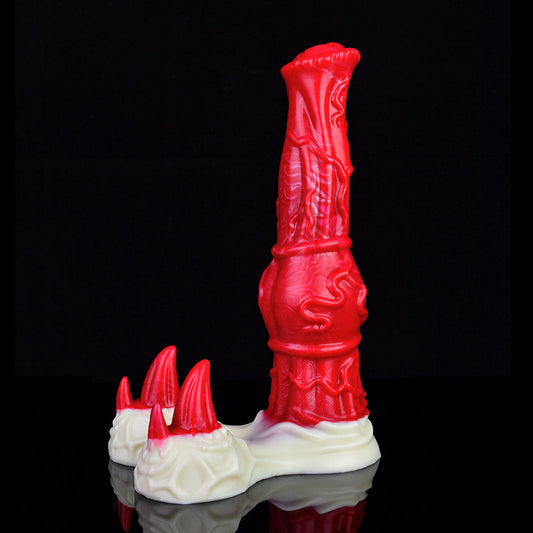 10 Inch Red Base with Fangs Horse Dildo