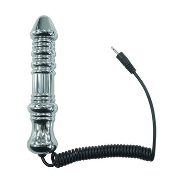 Estim Electric Shock Threaded Metal Dildo