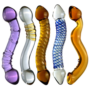 7 Inch Purple Rain Double Ended Glass Dildo