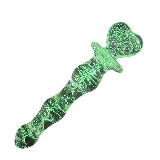 Heart Glass Dildo 7 Inch Luminous Fairy Wand