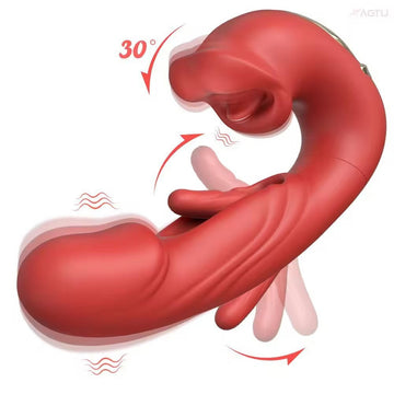 Red Flapping Licking Sucking G-Spot Vibrator