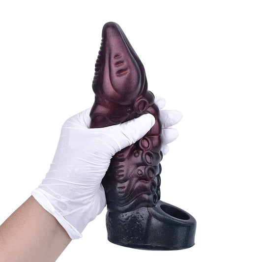 Conical Octopus Tentacle Hollow Dildo Penis Sleeve
