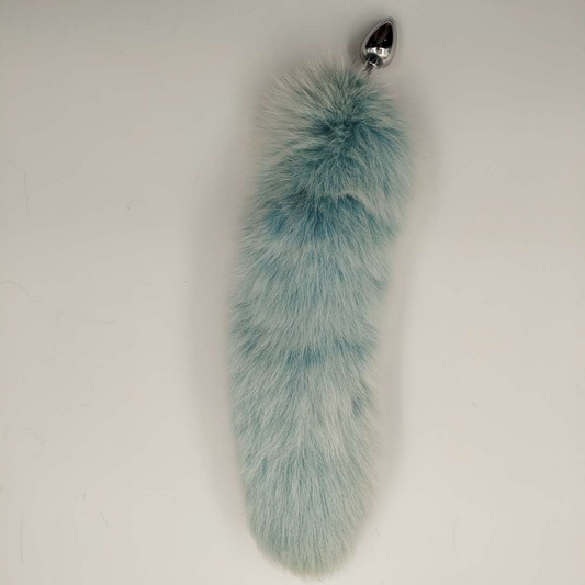 27 Inch Blue Gradient Metal Fox Tail Butt Plug