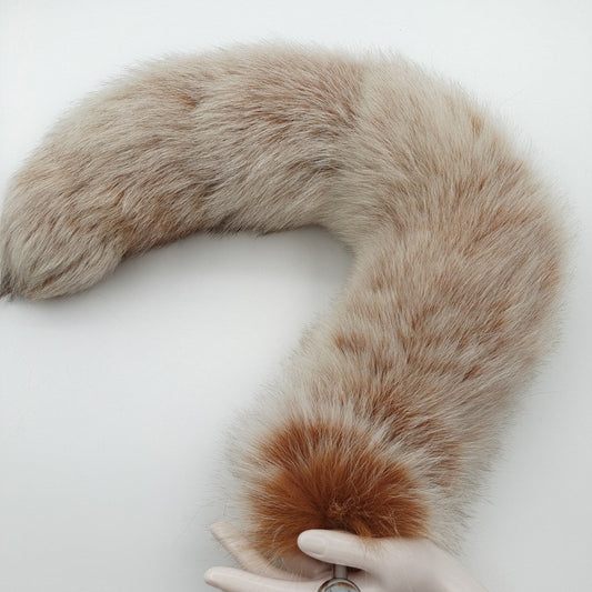 Real Fur Brown Fox Tail Butt Plug