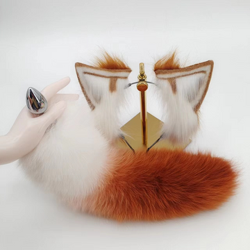 15 Inch Metal Fox Tail Butt Plug