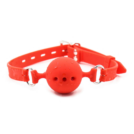 Red Silicone Ball Gag Drooling Bondage Training