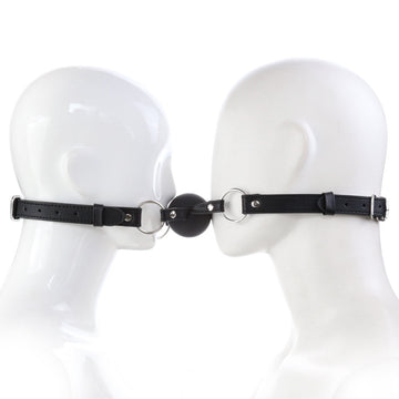 Double Ball Gag Black Adjustable Sex Toy