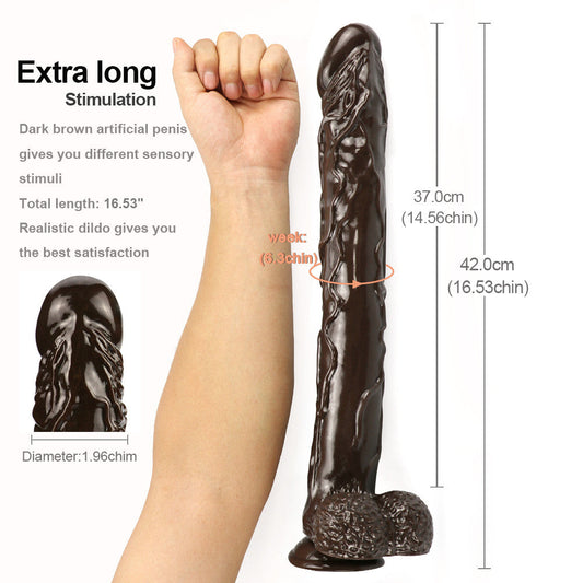 16 Inch Long Brown Anal Dildo