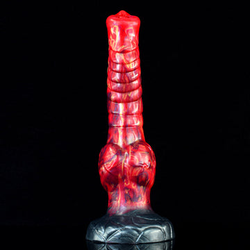 9 Inch Textured Red Monster Horse Dildo