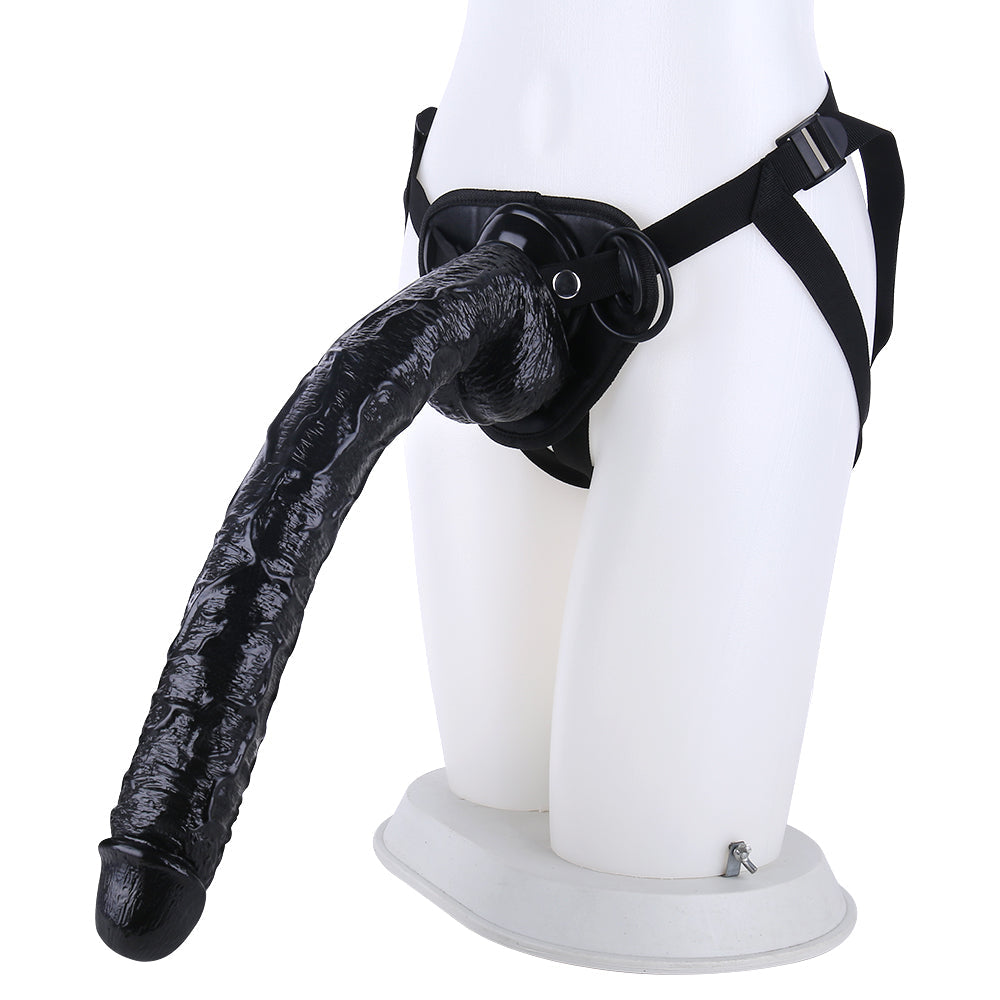 Huge Strap On 16 Inch Black Dildo dildosstore Huge Strap On 16 Inch Black Dildo dildosstore