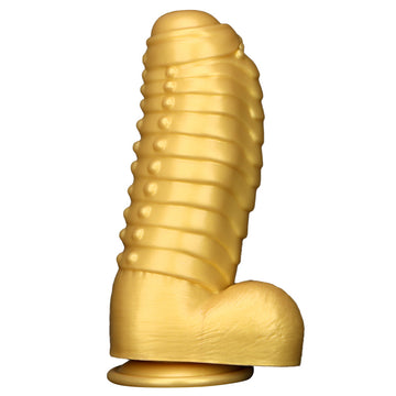13 Inch Fantasy Gold Silicone Dragon Dildo