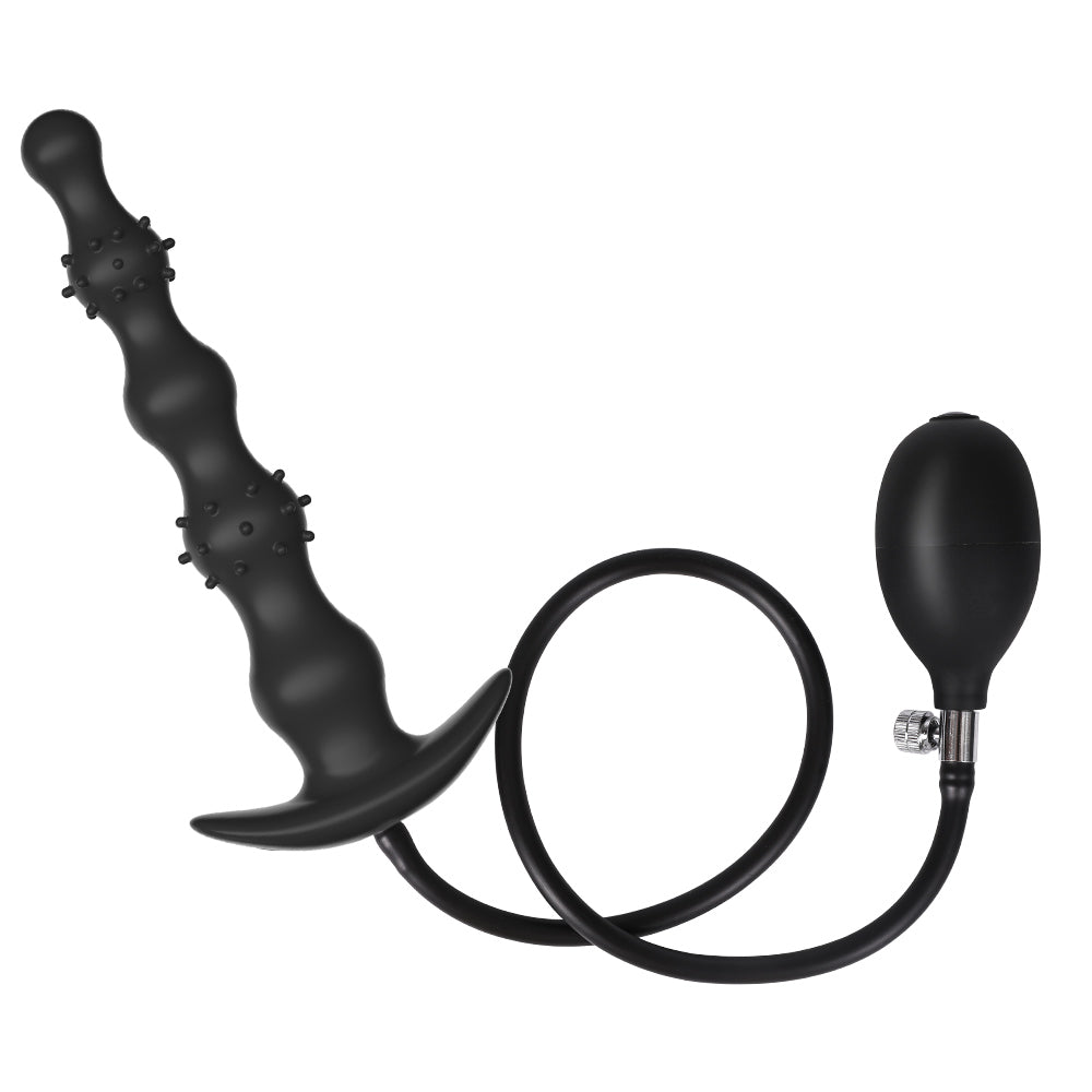 Black Spiked Bead Inflatable Butt Plug  dildosstore
