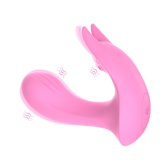 Pink Wearable Dual Motor Couple's Remote Control Vibrator