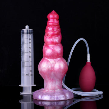 9 Inch Beaded Knot Dog Squirting Dildo