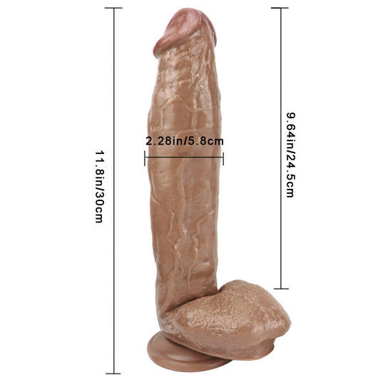 brown Realistic Huge 12 Inch Dildo