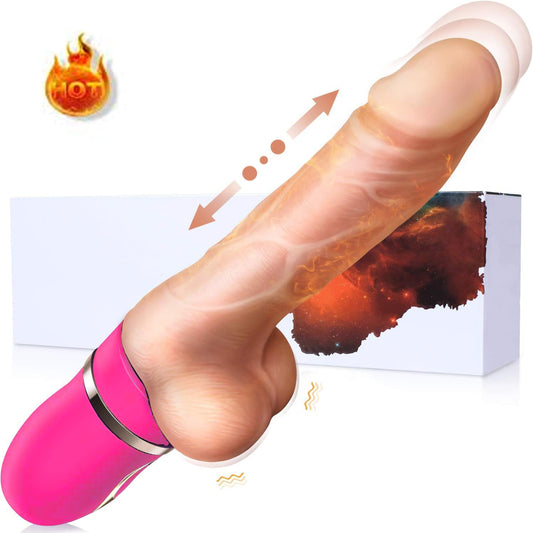 Silicone Automatic Heating Vibrating Thrusting Dildo