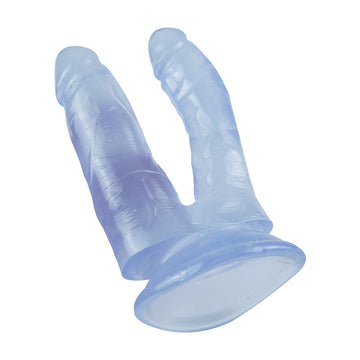 Double Penetration Blue Silicone Jelly Dildo