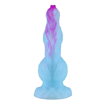 6 Inch Textured Blue Purple Dog Dildo