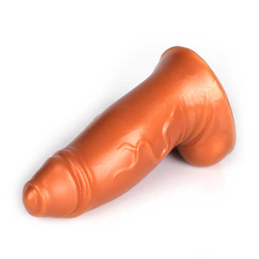 Chubby Dildo 5 Inch Brown Dildo With Foreskin
