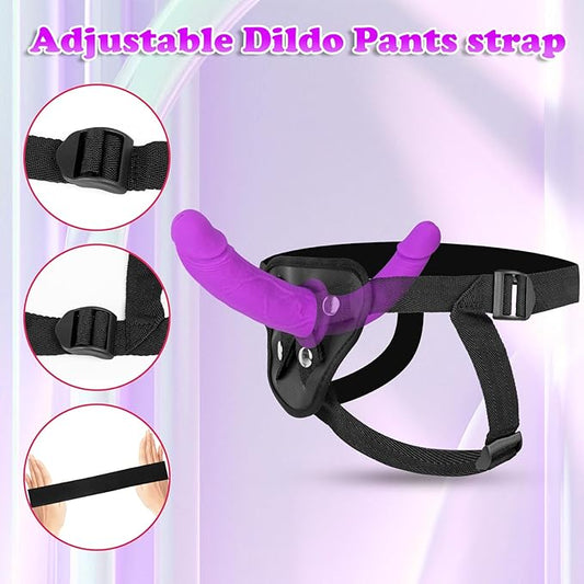 Purple Strap On Double Ended Dildo