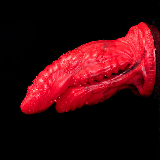 Red Monster Teeth Double Penetration Dildo