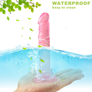 5 Inch Small Transparent Jelly Pink Dildo